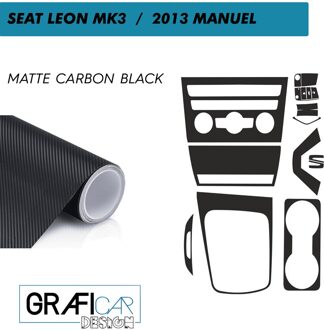 Seat Leon 5F/MK3 Console Interieur Trim Jas Set-Vinyl Folie-Decal-403175051 matte koolstof zwart-2013/handleiding