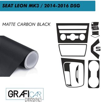 Seat Leon 5F/MK3 Console Interieur Trim Jas Set-Vinyl Folie-Decal-403175051 matte koolstof zwart-2014-2016/DSG