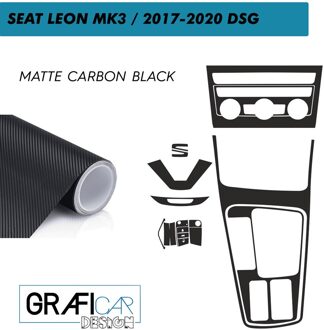 Seat Leon 5F/MK3 Console Interieur Trim Jas Set-Vinyl Folie-Decal-403175051 matte koolstof zwart-2017-2020/DSG