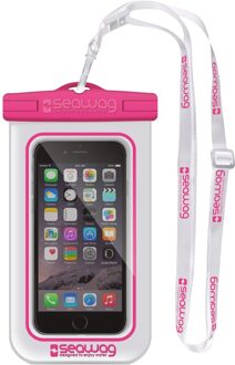 SEAWAG Witte/roze waterproof hoes voor smartphone/mobiele telefoon