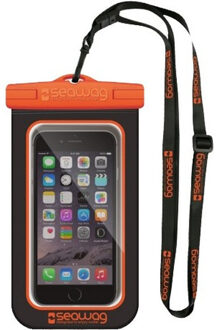 SEAWAG Zwarte/oranje waterproof hoes voor smartphone/mobiele telefoon