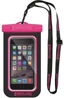 SEAWAG Zwarte/roze waterproof hoes voor smartphone/mobiele telefoon - Met polsband - Telefoonhoesjes waterbestendig