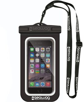 SEAWAG Zwarte/witte waterproof hoes voor smartphone/mobiele telefoon - Met polsband - Telefoonhoesjes waterbestendig