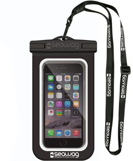 SEAWAG Zwarte/witte waterproof hoes voor smartphone/mobiele telefoon