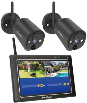 SEC24 CWL401S/2 beveiligingssysteem met 2 camera's en touchscreen Zwart