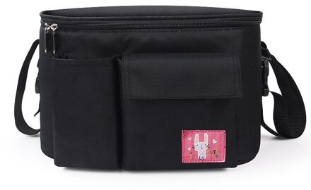 Seckindogan Baby Luiertas Hoge Capaciteit Wandelwagen Zak Cartoon Multifunctionele Trolley Mummie Zak Gestreepte Baby Luierzakken Black2