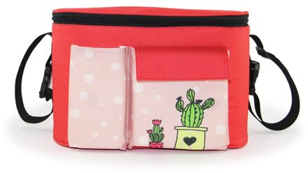 Seckindogan Baby Luiertas Hoge Capaciteit Wandelwagen Zak Cartoon Multifunctionele Trolley Mummie Zak Gestreepte Baby Luierzakken rood