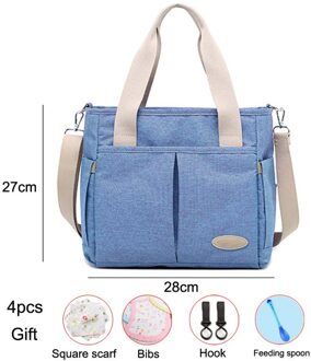 Seckindogan Luiers Zak Outdoor Mama Bag Voor Wandelwagen Grote Capaciteit Isolatie Verpleging Tas Polyester Luiertas Organizer lucht blauw