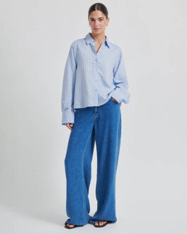 SECOND FEMALE Blouse lange mouw 59325 syracuse Blauw