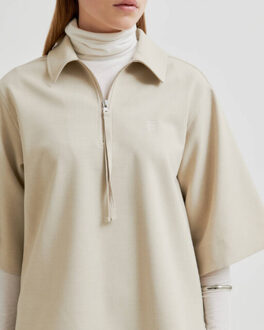 SECOND FEMALE Blouse lange mouw 59585 ficarias Beige