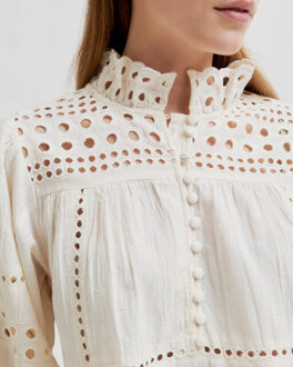 SECOND FEMALE Blouse lange mouw 60124 brunie Ecru