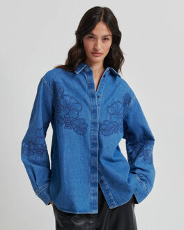 SECOND FEMALE Blouse lange mouw 60391 cornelia Blauw