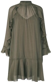 SECOND FEMALE Chiffon mini-jurk Naje  donkergroen
