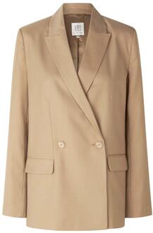 SECOND FEMALE Double-breasted blazer Junni  camel - S,M,