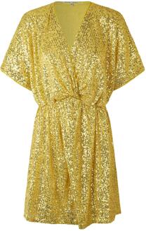 SECOND FEMALE Pailletten jurk Shine On  geel - S,L,
