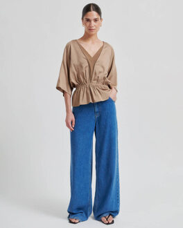 SECOND FEMALE Top korte mouw 60476 shera Bruin - L