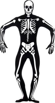 "Second skin halloween skelet voor volwassenen - Verkleedkleding - Medium"