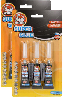 Secondelijm tubes - 6x - 3 gram - hobby superlijm