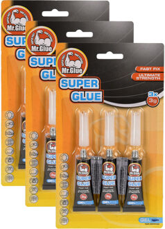Secondelijm tubes - 9x - 3 gram - hobby superlijm