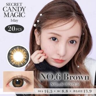 Secret Candy Magic 1 Day Color Lens No.6 Brown 20 pcs P-1.25 (20 pcs)