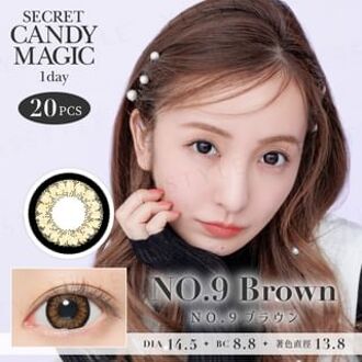 Secret Candy Magic 1 Day Color Lens No.9 Brown 20 pcs P-4.00 (20 pcs)