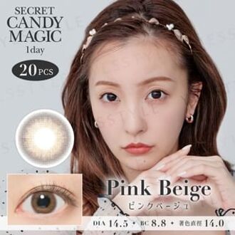 Secret Candy Magic 1 Day Color Lens Pink Beige 20 pcs P-4.25 (20 pcs)