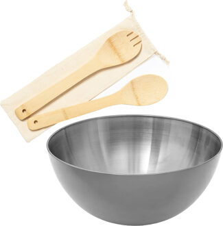 Secret de Gourmet Slakom/schaal met slacouvert - RVS - D29 cm