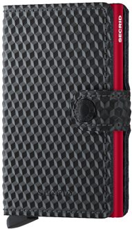 Secrid Miniwallet pasjeshouder cubic black-red Zwart