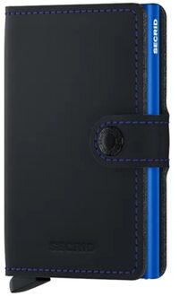 Secrid Miniwallet pasjeshouder matte black & blue Zwart