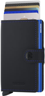 Secrid Miniwallet pasjeshouder matte black & blue Zwart