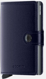 Secrid Miniwallet pasjeshouder van leer met metallic finish Donkerblauw - 1 maat