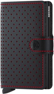 Secrid Miniwallet Portemonnee Perforated black & red Dames portemonnee Zwart - H 10.2 x B 6.5 x D 2.1