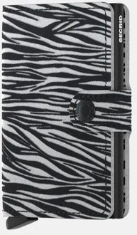 Secrid Miniwallet Zebra light grey pasjeshouder dames Grijs - H 10.2 x B 6.5 x D 2.1 cm