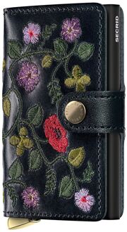 Secrid Premium Miniwallet Stitch pasjeshouder floral black Zwart - No Size