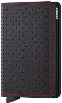 Secrid Slimwallet Portemonnee Perforated black & red Dames portemonnee Zwart - H 10.2 x B 6.8 x D 1.6