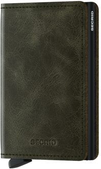 Secrid Slimwallet Portemonnee Vintage olive black Dames portemonnee Groen - H 10.2 x B 6.8 x D 1.6