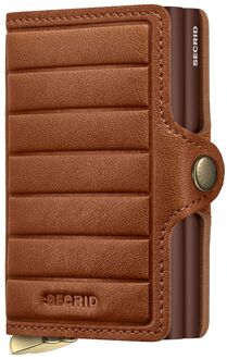 Secrid Twinwallet Emboss Lines cognac pasjeshouder - H 10.2 x B 7 x D 2.5 cm