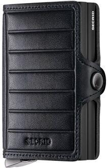 Secrid Twinwallet Emboss Lines V2 black pasjeshouder Zwart - H 10.2 x B 7 x D 2.5 cm