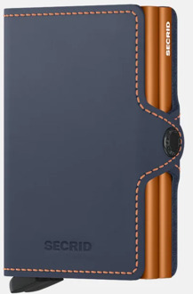 Secrid Twinwallet pasjeshouder matte night blue&orange Blauw