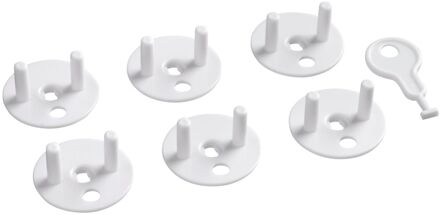 Secu Stopcontactplug Junior - Wit Kunststof - 6 Stuks