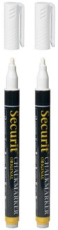 Securit 5x stuks witte krijtstiften ronde punt 1-2 mm
