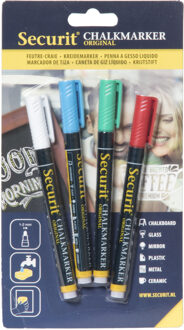 Securit Krijtstiften - 4x stuks - gekleurd - 1-2 mm - krijt