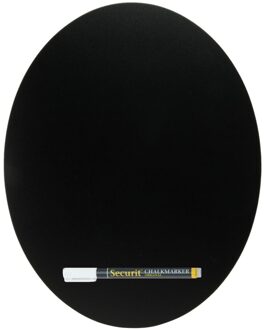 Securit Zwart ovaal krijtbord 38 cm inclusief stift