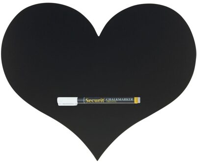 Securit Zwart schrijfbord hartvorm 30 x 36 cm