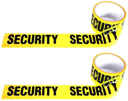 Security Politie afzetlint - 2x - geel/zwart - 30 meter - plastic - bewaking