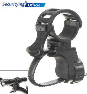 SecurityIng 360 Swivel Bicycle Cycle Bike Front Torch Mount LED Headlight Holder Clip Rubber For 20-45mm Diameter Flashlight