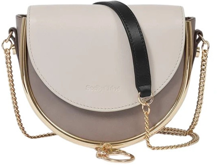 See by Chloe Motty Grijze Leren Mini Tas See by Chloé , Gray , Dames - ONE Size