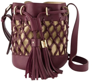 See by Chloe Vicki Schoudertas - Elegante Calfskin Bucket Bag See by Chloé , Purple , Dames - ONE Size