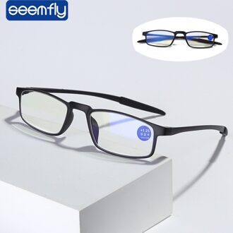 Seemfly Anti Blauw Licht Antifatigue Leesbril Mannen Ultralight Draagbare TR90 Presbyopie Vrouwen Spectacles + 1 1.5 2 2.5 3 3.5 +100