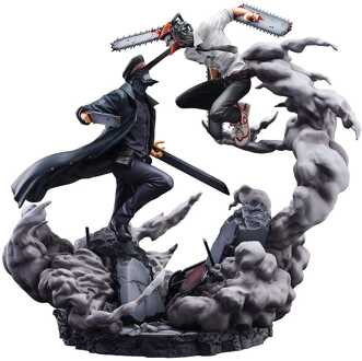 SEGA Chainsaw Man Statue Super Situation Figure Chainsaw Man vs. Samurai Sword 26 cm
